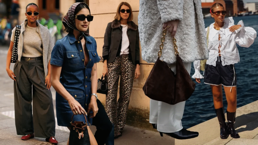 Fashion trends to watch in 2026 featuring emerging styles, relaxed tailoring, denim, accessories, and modern fashion looks